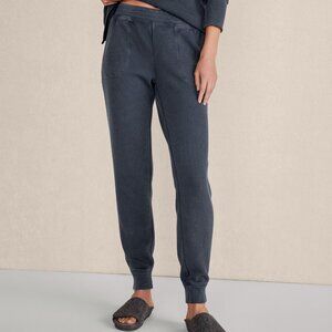 Haven Well Within Organic Cotton Waffle Knit Joggers, Medium, Navy, New!
